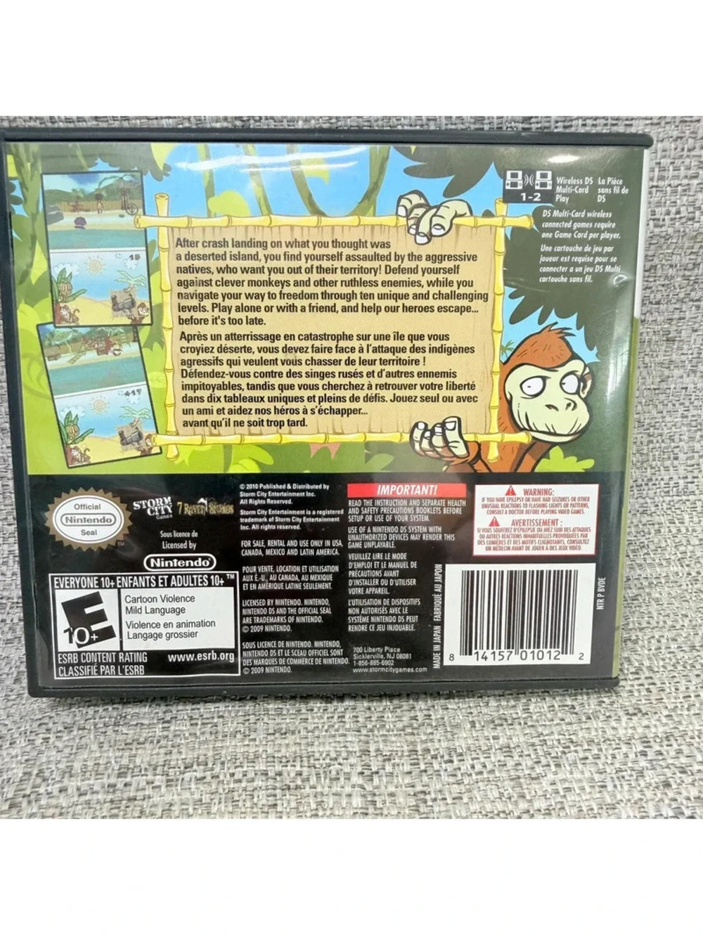 Nintendo DS Replacement Case No Game + Insert Monkey Madness Island Escape